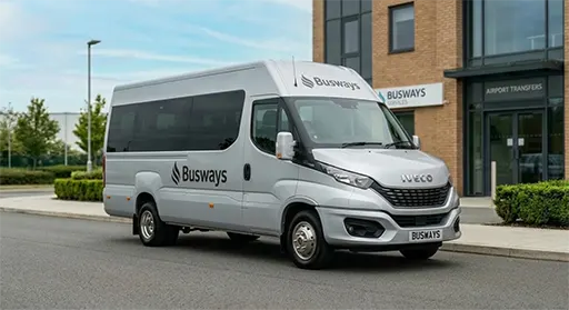 Busways 30 seater midicoach hire with driver for school trips group tours and airport transfers UK