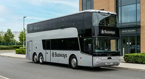 Busways 70 seater coach hire with licensed driver for very large group travel and events across UK